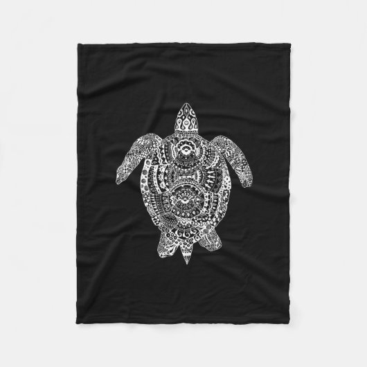 禅のカメ フリースブランケット (正面)