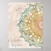 禅のカラフルで金に心を配る精神的な壁の芸術 ポスター (正面)