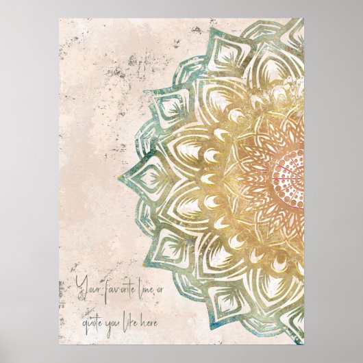 禅のカラフルで金に心を配る精神的な壁の芸術 ポスター (正面)