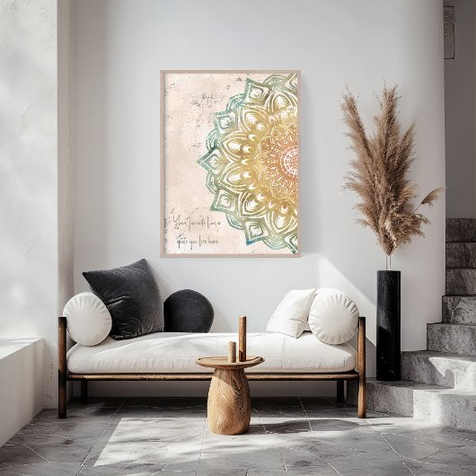 禅のカラフルで金に心を配る精神的な壁の芸術 ポスター