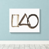 禅のクラシック- Gibon Sengai – 円、三角形、 キャンバスプリント (インサイチュ (ウッドフロア))