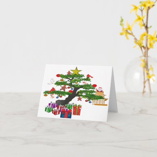 禅のクリスマスを楽しんで！ カード (黄色い花)