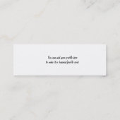 禅のタオのあなたのハートか写真撮影を後を追って下さい スキニー名刺 (裏面)