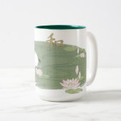 禅のパンダのスイレンのマグ ツートーンマグカップ (正面右)