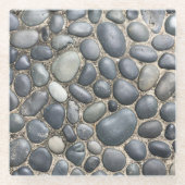 禅のペブルアートパターンデコールガラスコースター ガラスコースター (正面)