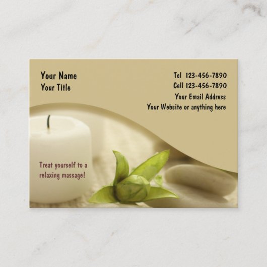 禅のマッサージのデザイン 名刺 (正面)
