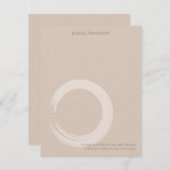 禅の円の平らなメッセージカード(日焼け) ノートカード (正面/裏面)