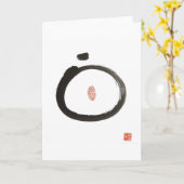 禅の円の挨拶状 カード (黄色い花)
