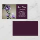 禅の刺繍の紫色のマグノリアの花 名刺 (正面/裏面)
