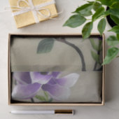 禅の刺繍の紫色のマグノリアの花 薄葉紙 (ギフト)