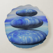 禅の北極の石バランス ラウンドクッション (裏面)