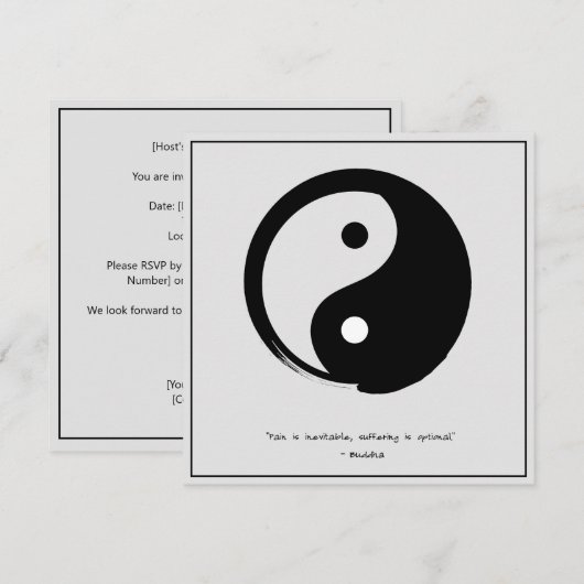 禅の名言：智慧と瞑想 招待状 (正面/裏面)