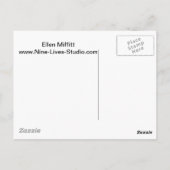 禅の尊崇と円相[青、黒、銀の色調] ポストカード (裏面)