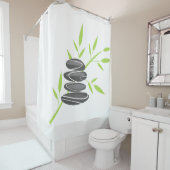 禅の小石の石造りの積み重ねのシャワー・カーテンのデザイン シャワーカーテン (インサイチュ)