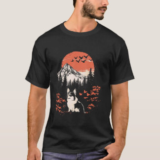 禅の山の自然キャンピングコーギー Tシャツ