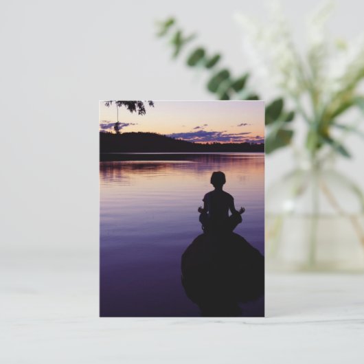 禅の平和ヨガ静かな瞑想自然 ポストカード (スタンド正面)