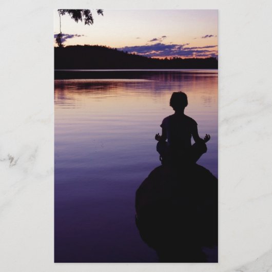 禅の平和ヨガ静かな瞑想自然 便箋 (正面)