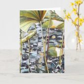 禅の庭の挨拶状 カード (黄色い花)