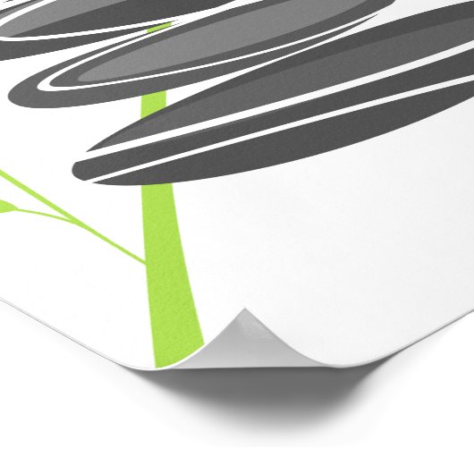 禅の庭の石の積み重ねと竹のポスター ポスター (角)