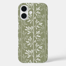 禅の庭の茎 ミニマルボタニカル オリーブグリーン iPhone 16ケース