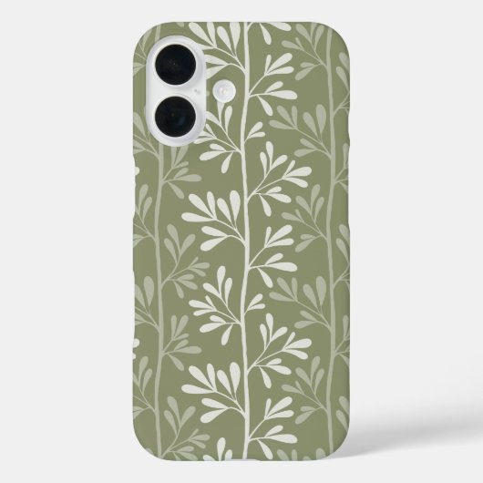 禅の庭の茎 ミニマルボタニカル オリーブグリーン Case-Mate iPhoneケース (裏面)