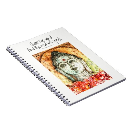 禅の引用文の仏の水彩画の芸術の螺線形ノート ノートブック (右側)