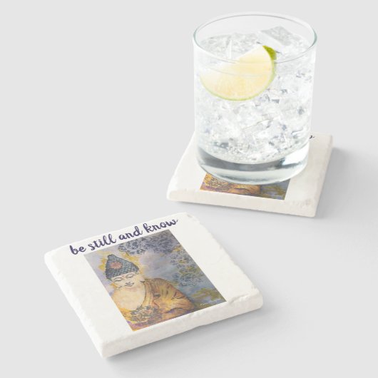 禅の引用文の仏の石造りのコースター ストーンコースター (横)