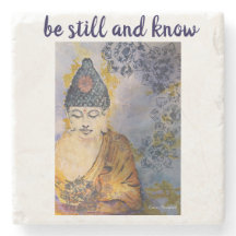 禅の引用文の仏の石造りのコースター