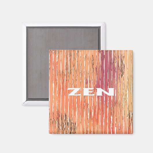 禅の白い葦の四角い磁石 マグネット (正面/裏面)