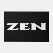 禅の白い黒の書式 ドアマット (正面)