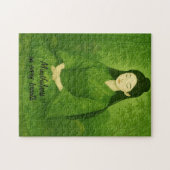 禅の瞑想アートマインドフルネスヨガグリーンカスタム ジグソーパズル (横)