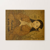 禅の瞑想アートマインドフルネスヨガブラウンカスタム ジグソーパズル (横)