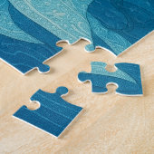 禅の瞑想アートマインドフルネスヨガブルーカスタム ジグソーパズル (側面)