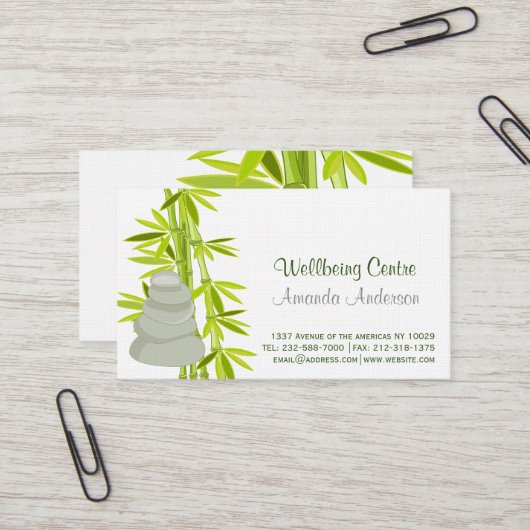 禅の石およびタケ 名刺 (正面/裏面インサイチュ)