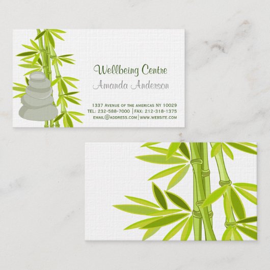 禅の石およびタケ 名刺 (正面/裏面)