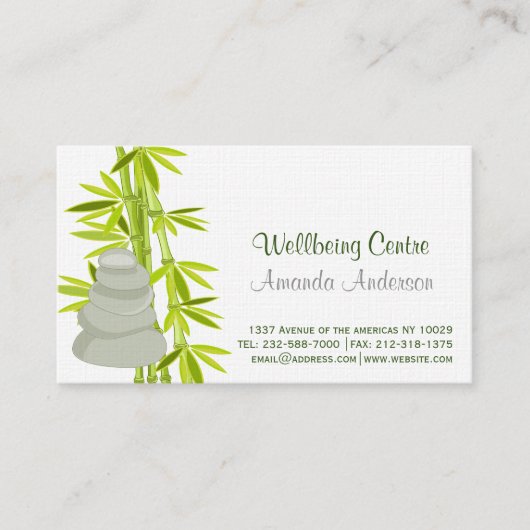 禅の石およびタケ 名刺 (正面)