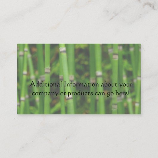 禅の石と竹の名刺 名刺 (裏面)