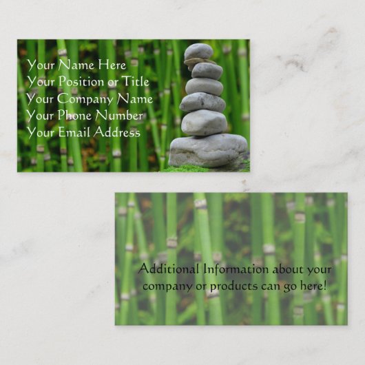 禅の石と竹の名刺 名刺 (正面/裏面)