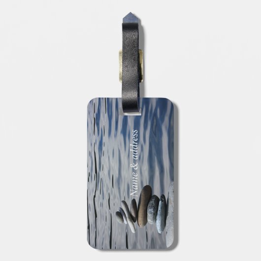 禅の石、海 ラゲッジタグ (裏面縦)