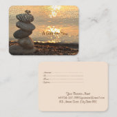 禅の石, 海, 夕焼け, コンフェッティ, スパ, マッサージ 割引カード (正面/裏面)