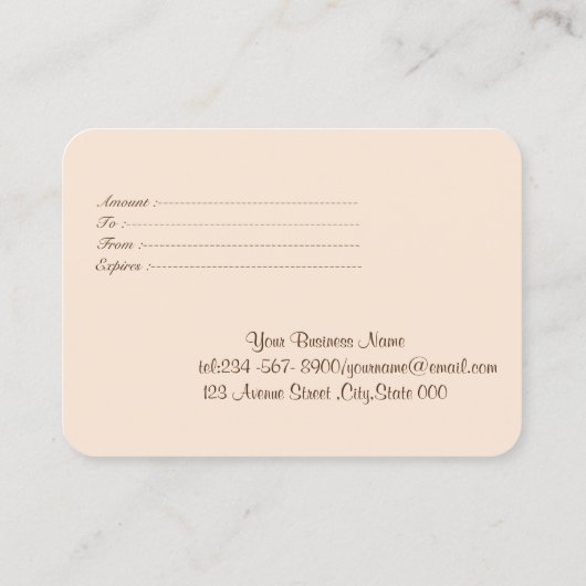 禅の石, 海, 夕焼け, コンフェッティ, スパ, マッサージ 割引カード (裏面)