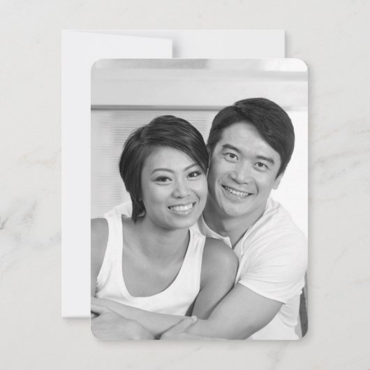 禅の竹の二重の幸中国のせ日付を保存 招待状 (裏面)