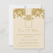 禅の竹の二重の幸中国のせ日付を保存 招待状 (正面)