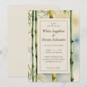 禅の竹の水彩画ウェディング招待状 招待状 (正面/裏面)