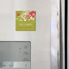 禅の竹葉の結婚式の日付を保存 マグネット