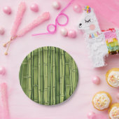 禅の緑の竹のパターン背景自然asia ja ペーパープレート (パーティー)