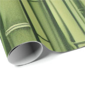 禅の緑の竹のパターン背景自然asia ja ラッピングペーパー (ロールコーナー)