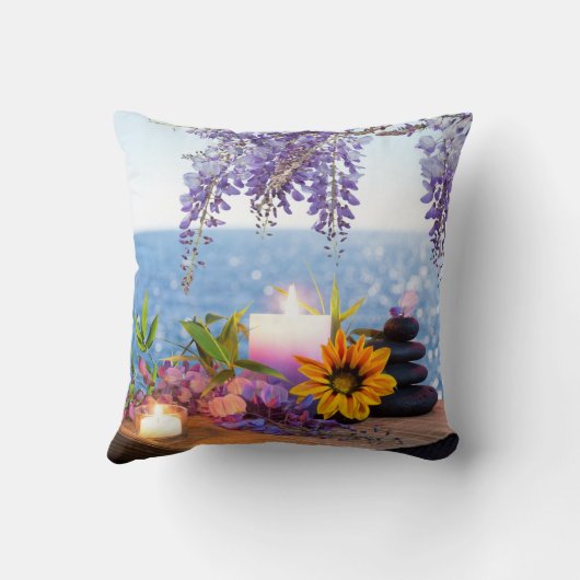 禅の至福の黙想の平和ヨガのチャクラのナマステ2 クッション (裏面)