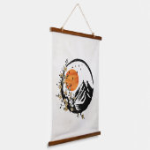 禅の花：日の出の静寂 吊り下げ型タペストリー (傾斜あり)