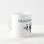 禅の記号を持つバッタ コーヒーマグカップ (正面左)
